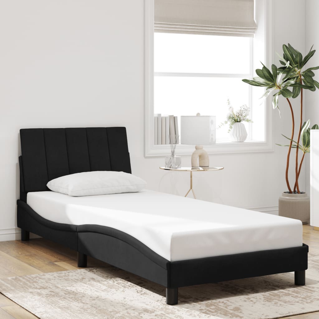 Giroletto con Luci LED Nero 90x190 cm in Velluto