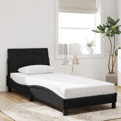 Giroletto con Luci LED Nero 90x190 cm in Velluto