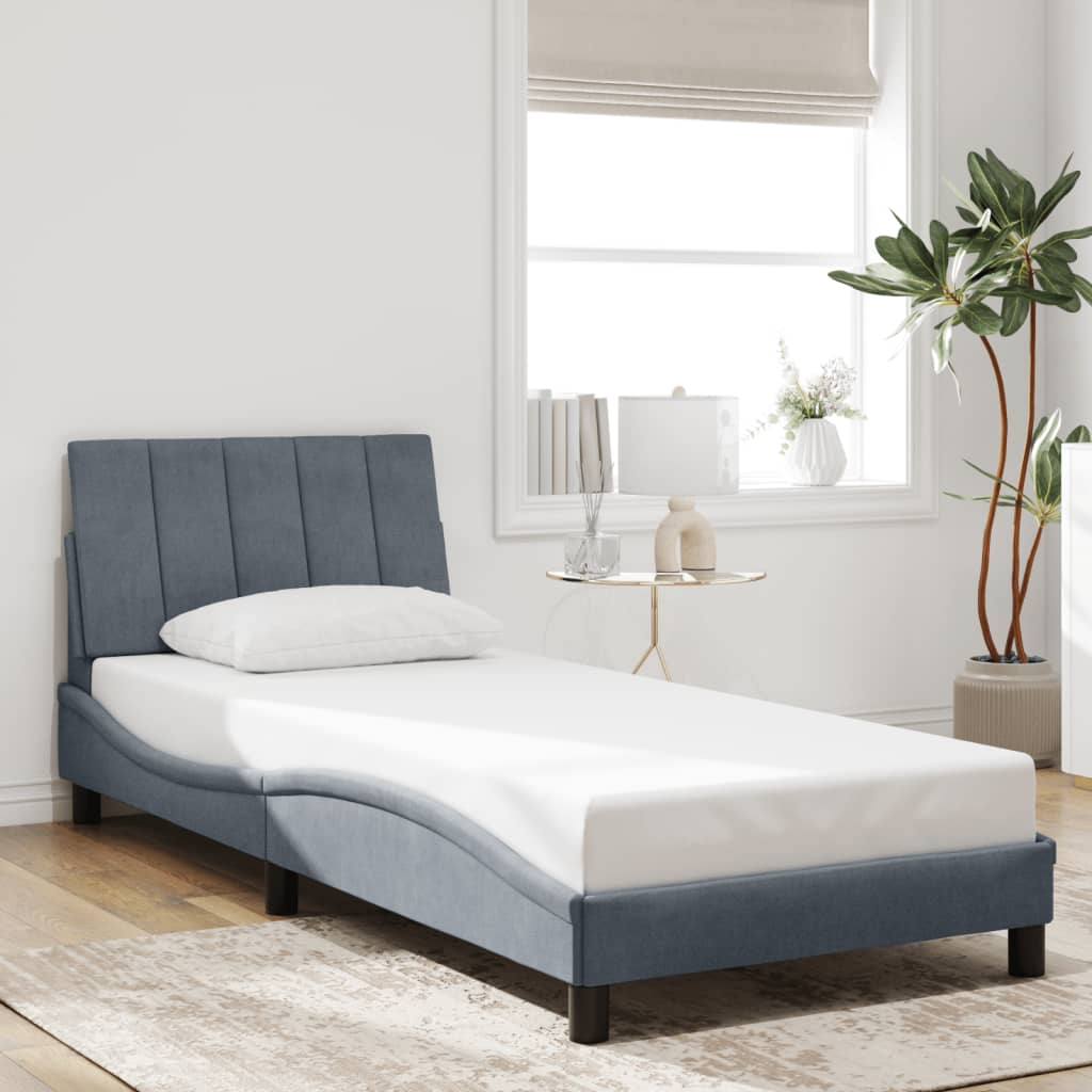 Giroletto con Luci LED Grigio Scuro 90x200 cm in Velluto