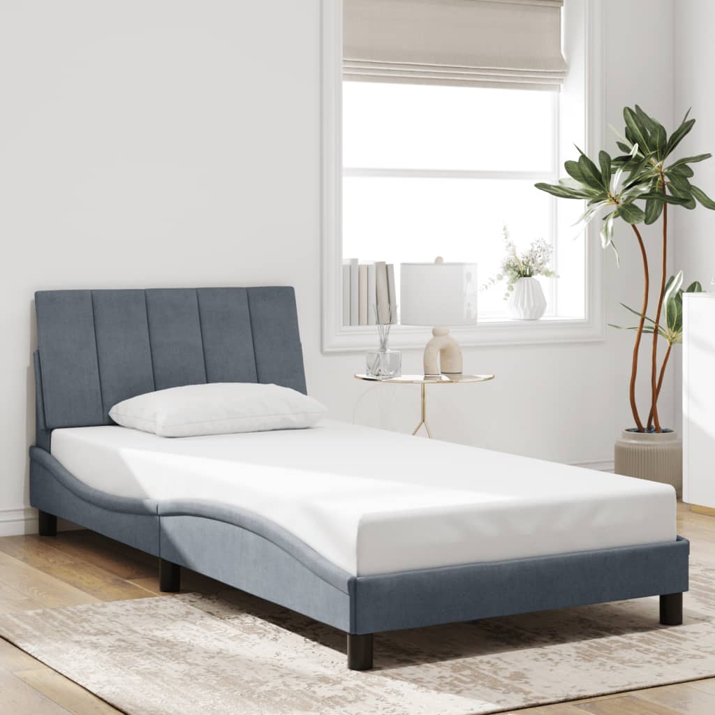Giroletto con Luci LED Grigio Scuro 100x200 cm in Velluto