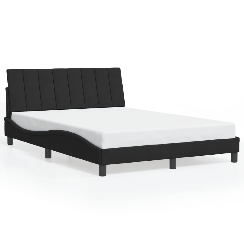 Giroletto con LED senza Materasso Hanko Nero 140x200 cm in Velluto