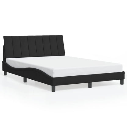 Giroletto con LED senza Materasso Hanko Nero 140x200 cm in Velluto