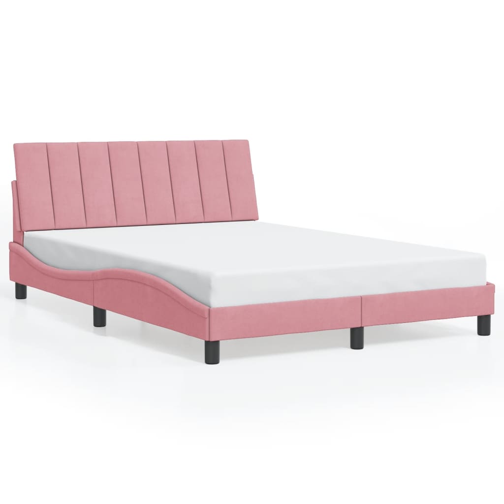 Giroletto con LED senza Materasso Hanko Rosa 140x200 cm in Velluto