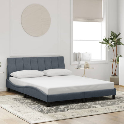 Giroletto con Luci LED Grigio Scuro 160x200 cm in Velluto