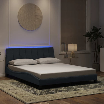 Giroletto con Luci LED Grigio Scuro 160x200 cm in Velluto