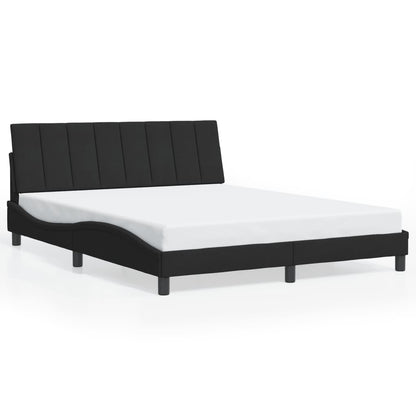 Giroletto con LED senza Materasso Hanko Nero 160x200 cm in Velluto