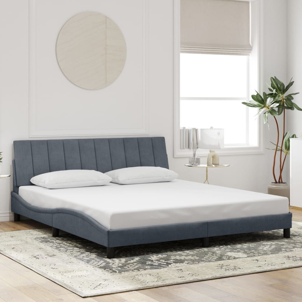 Giroletto con Luci LED Grigio Scuro 180x200 cm in Velluto
