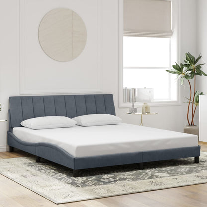 Giroletto con Luci LED Grigio Scuro 180x200 cm in Velluto