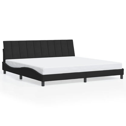 Giroletto con LED senza Materasso Hanko Nero 200x200 cm in Velluto
