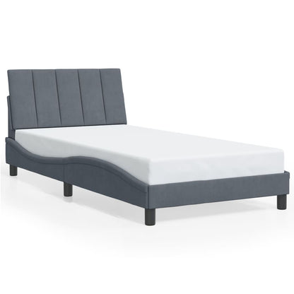 Giroletto con LED senza Materasso Hanko Grigio Scuro 100x203 cm in Velluto