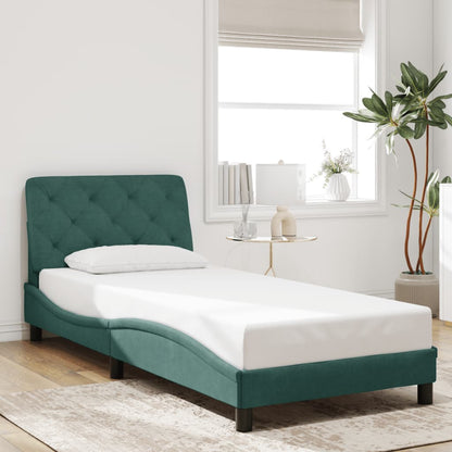 Giroletto con Luci LED Verde Scuro 90x190 cm in Velluto