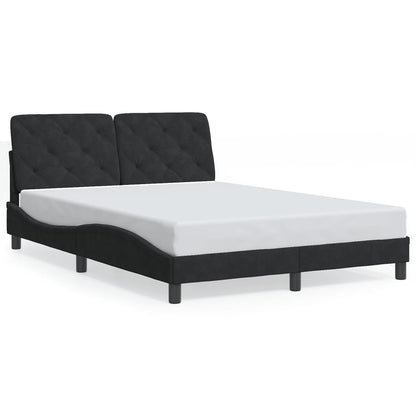 Giroletto con LED senza Materasso Nero 120x200 cm in Velluto
