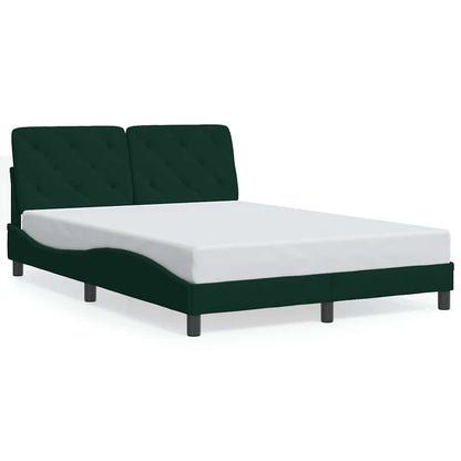 Giroletto con LED senza Materasso Verde Scuro 120x200 cm in Velluto