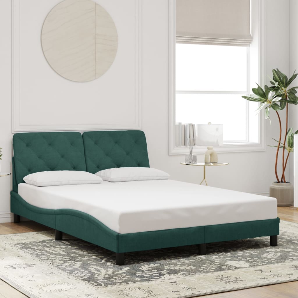 Giroletto con Luci LED Verde Scuro 140x190 cm in Velluto