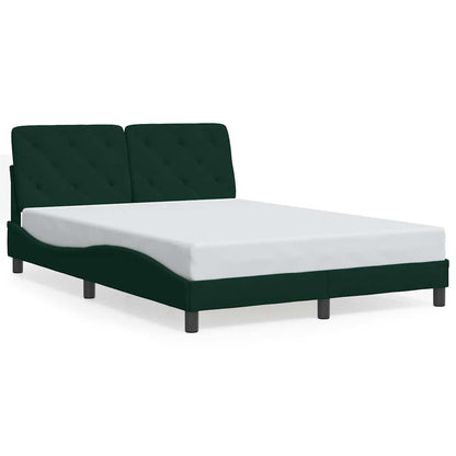 Giroletto con LED senza Materasso Verde Scuro 140x200 cm in Velluto