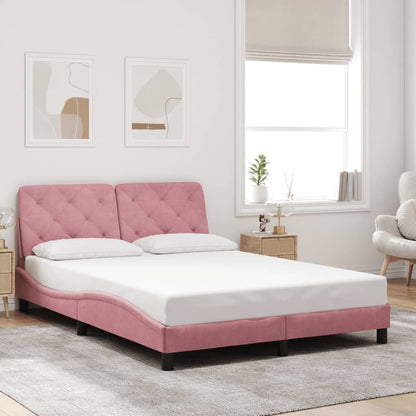 Giroletto con Luci LED Rosa 140x200 cm in Velluto