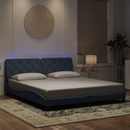 Giroletto con Luci LED Grigio Scuro 180x200 cm in Velluto
