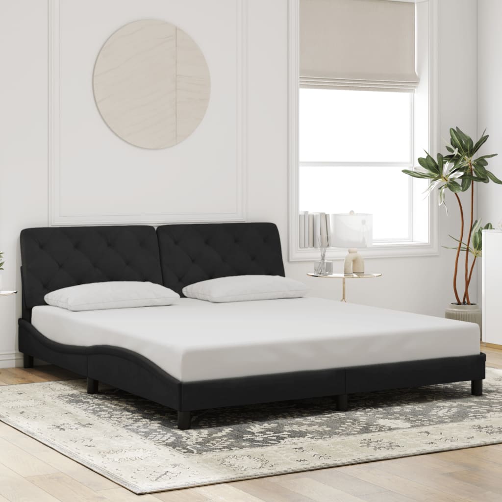Giroletto con Luci LED Nero 180x200 cm in Velluto