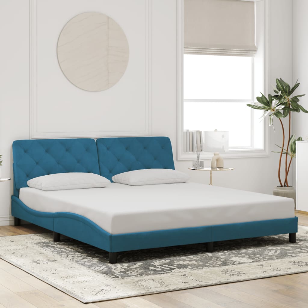 Giroletto con Luci LED Blu 180x200 cm in Velluto