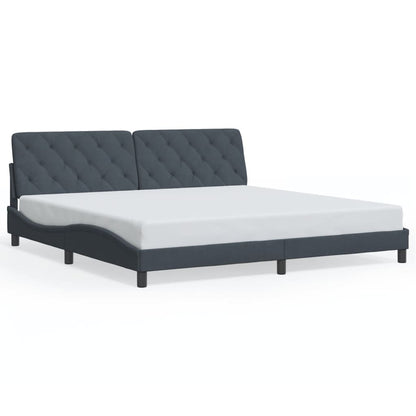 Giroletto con LED senza Materasso Grigio Scuro 200x200 cm in Velluto