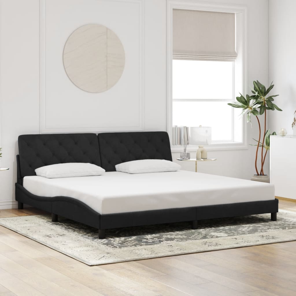 Giroletto con Luci LED Nero 200x200 cm in Velluto