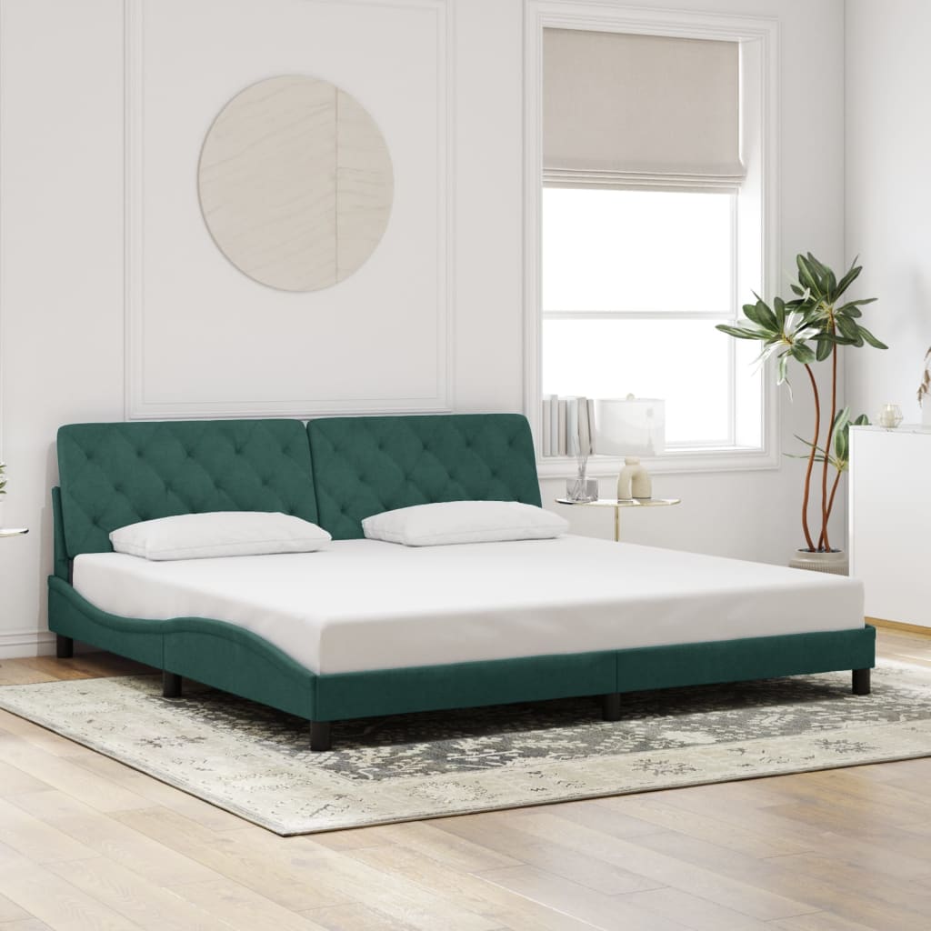 Giroletto con Luci LED Verde Scuro 200x200 cm in Velluto