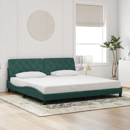 Giroletto con Luci LED Verde Scuro 200x200 cm in Velluto