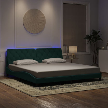 Giroletto con Luci LED Verde Scuro 200x200 cm in Velluto