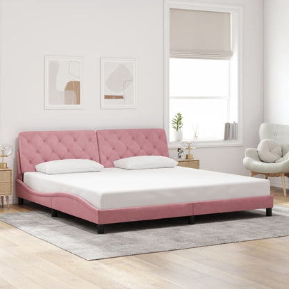 Giroletto con Luci LED Rosa 200x200 cm in Velluto
