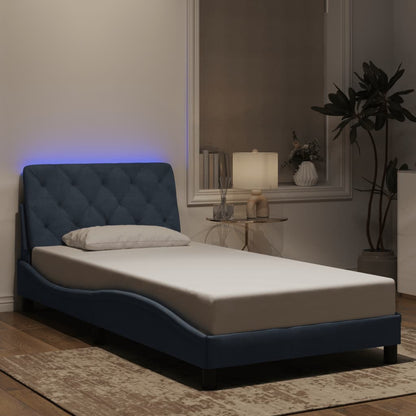 Giroletto con LED senza Materasso Grigio Scuro 100x203 cm in Velluto