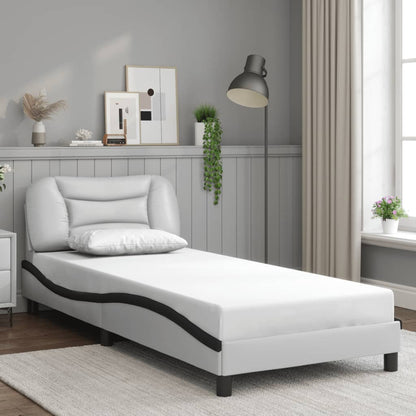 Giroletto con Luci LED Bianco e Nero 90x190 cm in Similpelle