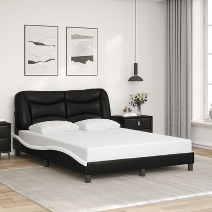 Giroletto con Luce LED Nero e Bianco 140x190 cm in Similpelle