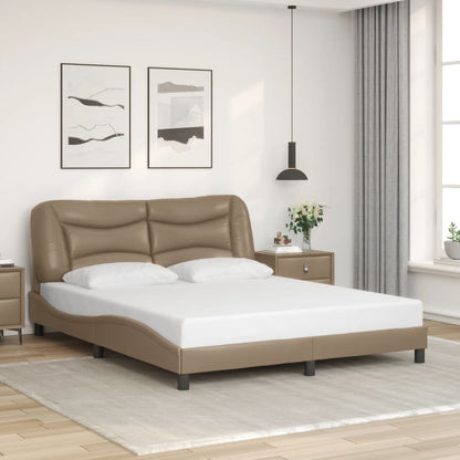 Giroletto con Luci LED Cappuccino 160x200 cm in Similpelle