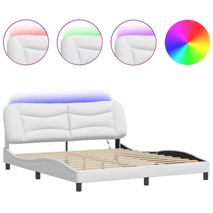 Giroletto con LED senza Materasso Bianco 180x200 cm