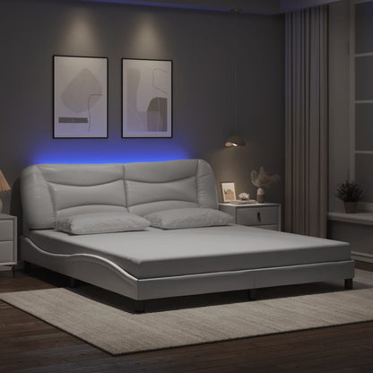 Giroletto con LED senza Materasso Bianco 180x200 cm