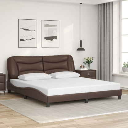 Giroletto con Luci LED Marrone 180x200 cm in Similpelle