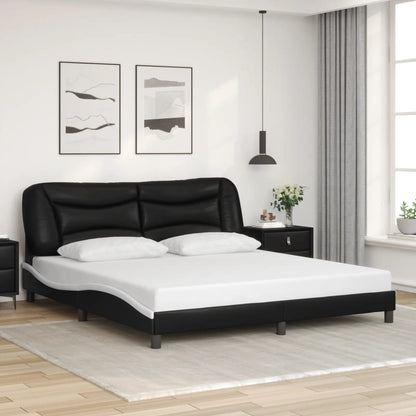 Giroletto con LED senza Materasso Nero e Bianco 180x200 cm