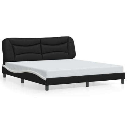 Giroletto con LED senza Materasso Hvar Nero e Bianco 180x200 cm