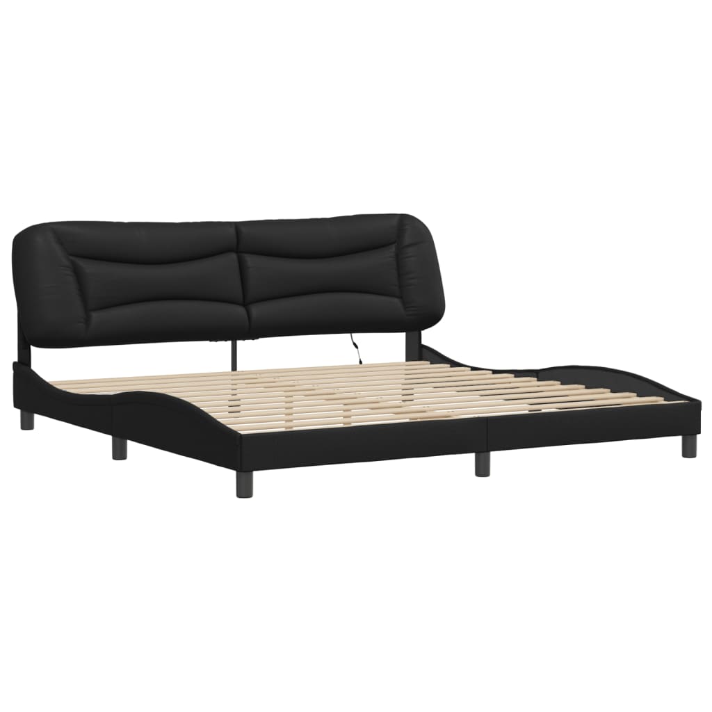 Giroletto con LED senza Materasso Hvar Nero 200x200 cm