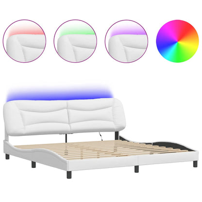 Giroletto con Luci LED Bianco 200x200 cm in Similpelle