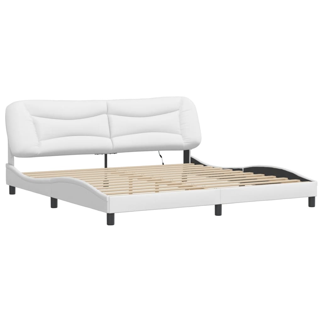 Giroletto con Luci LED Bianco 200x200 cm in Similpelle