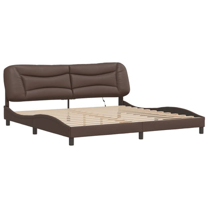 Giroletto con Luci LED Marrone 200x200 cm in Similpelle