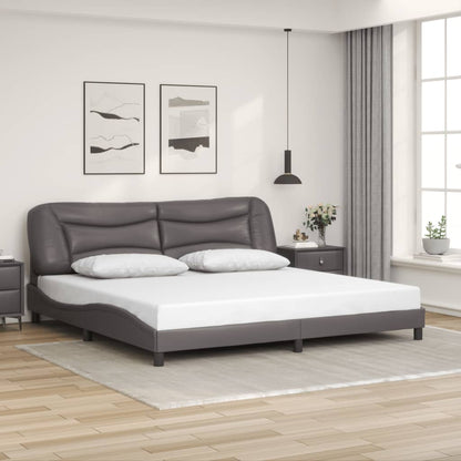 Giroletto con Luci LED Grigio 200x200 cm in Similpelle