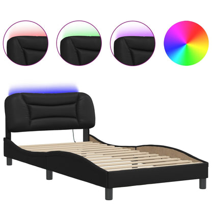 Giroletto con LED senza Materasso Hvar Nero 100x203 cm