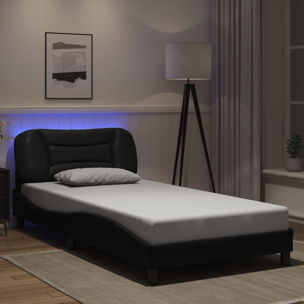Giroletto con LED senza Materasso Hvar Nero 100x203 cm