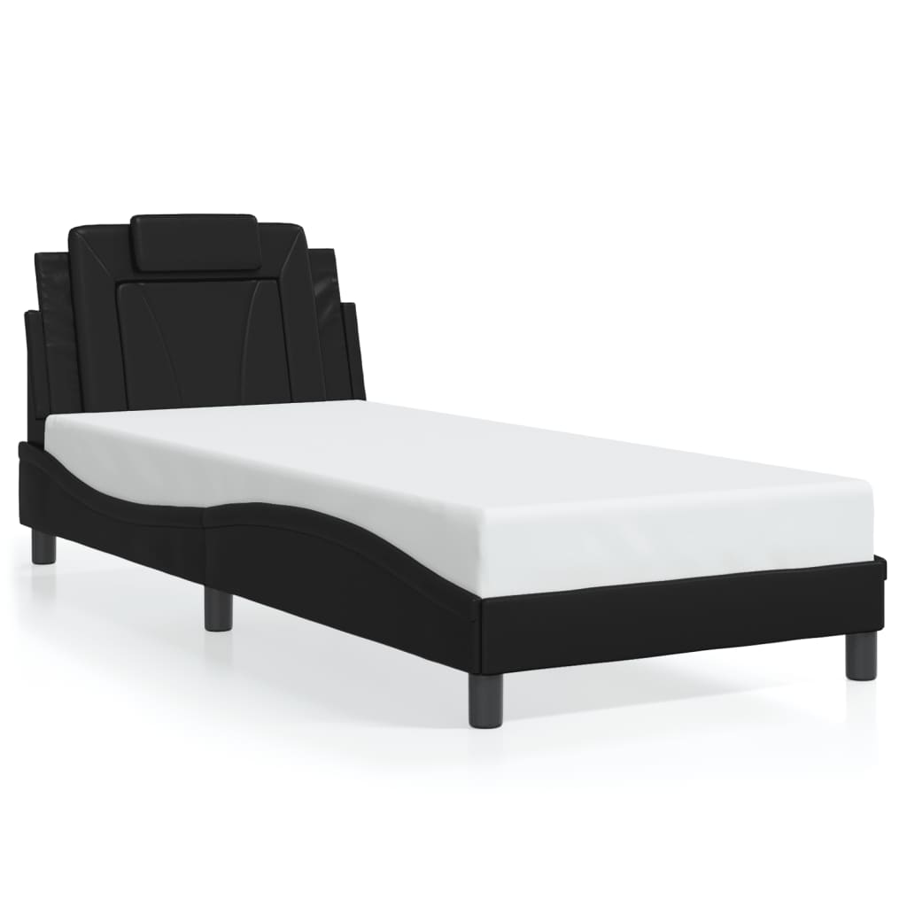 Giroletto Viana con LED senza Materasso Nero 80x200 cm