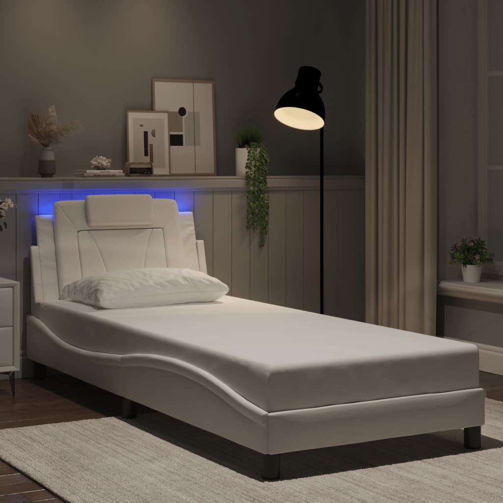 Giroletto Viana con LED senza Materasso Bianco 80x200 cm
