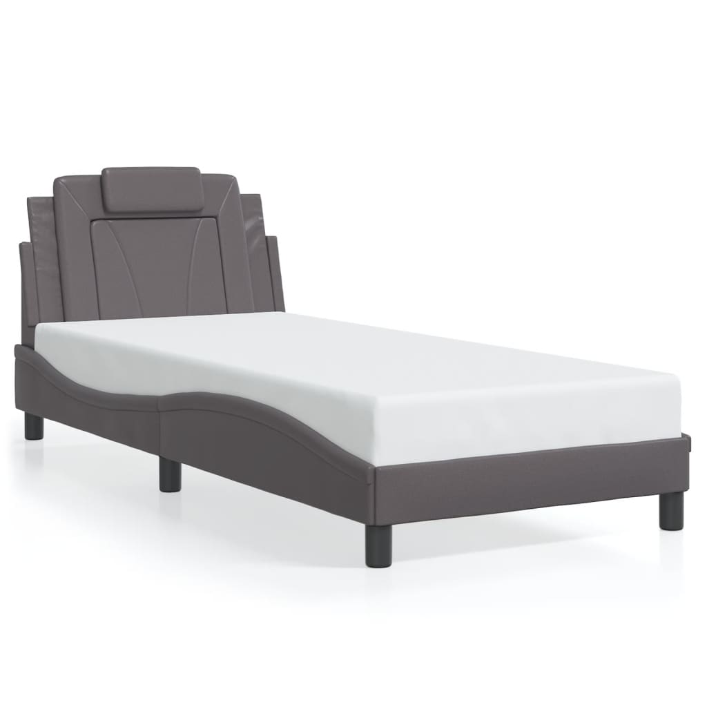 Giroletto Viana con LED senza Materasso Grigio 80x200 cm