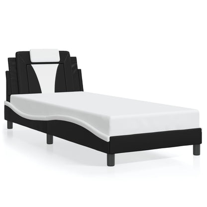 Giroletto Viana con LED senza Materasso Nero e Bianco 80x200 cm