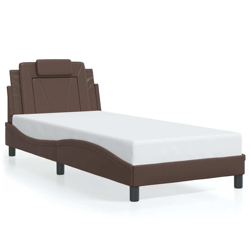 Giroletto Viana con LED senza Materasso Marrone 90x190 cm